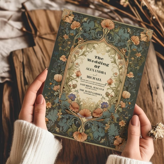 Invitation Mariage symphonique florale inspiré Art nouveau (Créateur téléchargé)