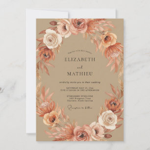Invitation Mariage Tan Désertique Artistique