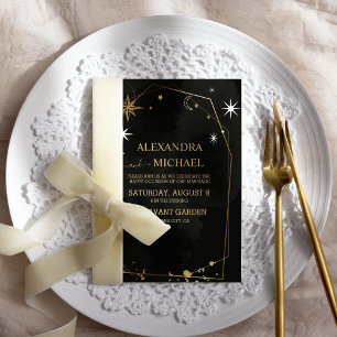 Invitation Mariage Tarot Noir et Or Mystique