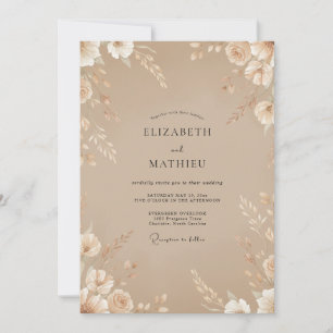 Invitation Mariage Taupe Petal