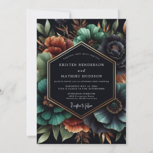 Invitation Mariage Teal Moody Bloom