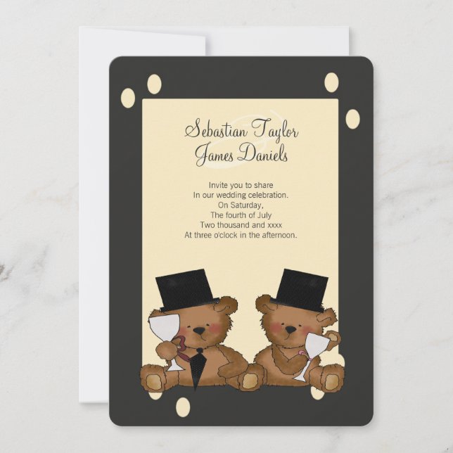 Invitation Mariage Teddy Bear Grooms (Devant)