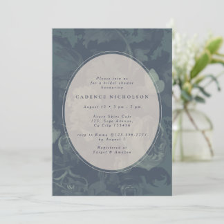 Invitation Mariage Teinté Industriel Floral Vintage de Fiança