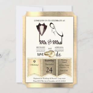 Invitation Mariage tendance Foil-Gold-Silver-Brass