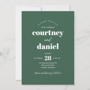 Invitation Mariage Tendance Mix Match Vert Moderne
