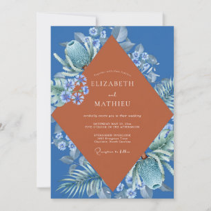 Invitation Mariage Tendre Eucalyptus Protéa Tropical Terracot