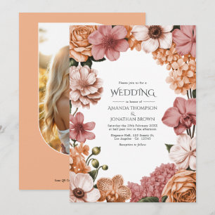 Invitation Mariage Terra Peach, Clay Rose & Soft Blush Buff