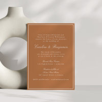 Mariage Terracotta à Bordure Classique Formel Scri