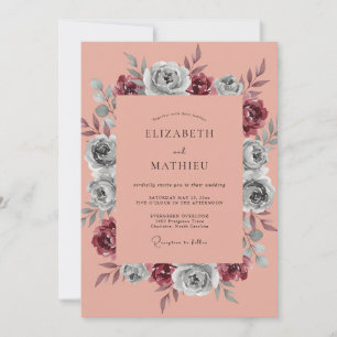 Invitation Mariage Terracotta aux Feuilles de Vigne