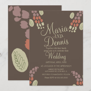 Invitation Mariage Terracotta Biologique Simple Automnal