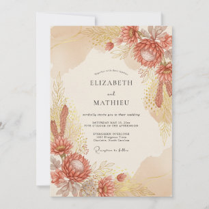 Invitation Mariage Terracotta Époustouflant dans le Désert