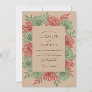 Invitation Mariage Terracotta Peint à la Sage