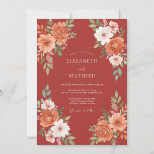 Invitation Mariage Terracotta Splendide Automnal