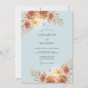 Invitation Mariage Terre Cuite Ambre Pivoine