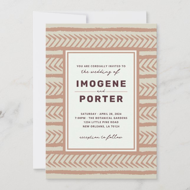 Invitation Mariage textile (Devant)