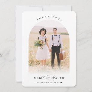 Invitation MARIAGE THANKS couple photo arch cadre calligraphi