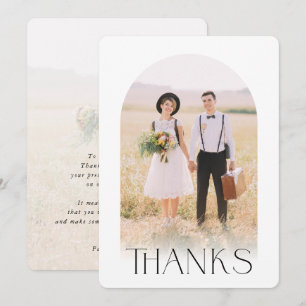 Invitation MARIAGE THANKS couple photo minimaliste arche mode