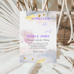 Invitation Mariage thème de conte de fées abstrait couleur