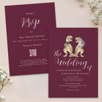 Mariage Thème Dinosaure Bordeaux Crème Code QR
