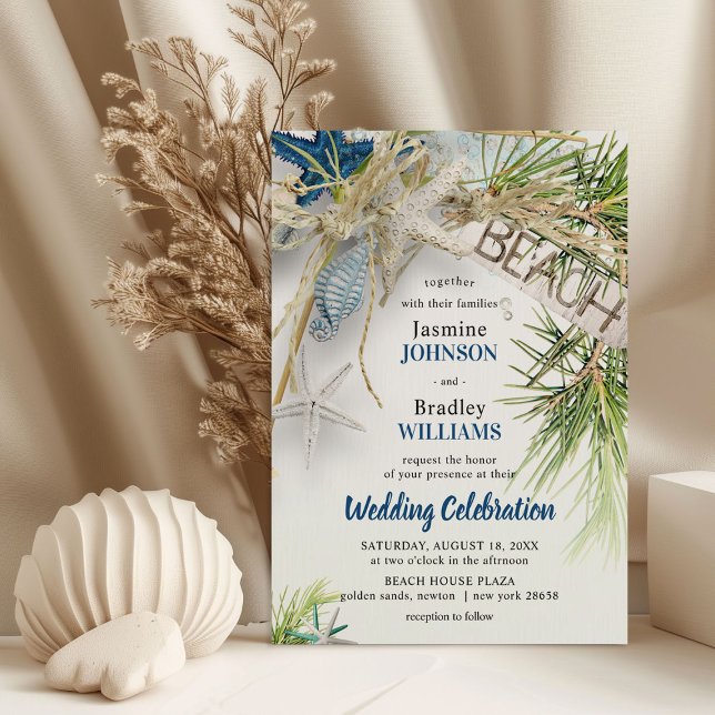 Invitation Mariage Thème Moderne de Plage (Créateur téléchargé)