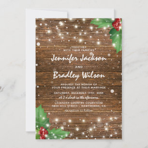 Invitation Mariage Thème Noël Hiver Rustique