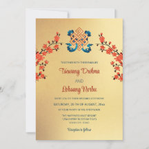 Mariage tibétain rouge cerisier sans fin noeud