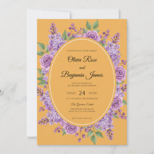 Invitation Mariage Timeless Honey Violet Pivoine