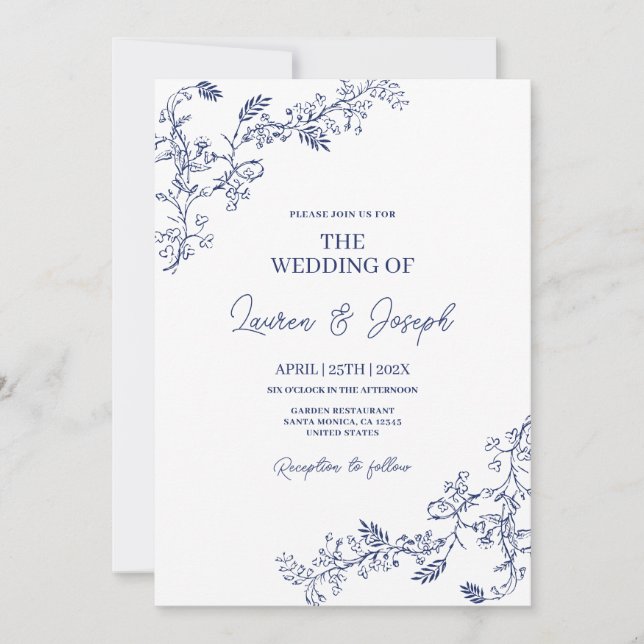 Invitation Mariage Toile (Devant)