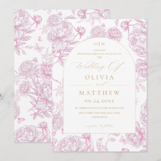 Invitation Mariage toile de peony française