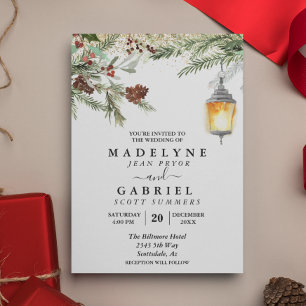Invitation Mariage Tombeau de l'Hiver Élégant Pin