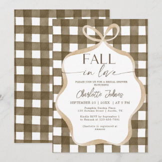 Invitation Mariage Tomber Amoureux Cadre à Carreaux Bridal Sh