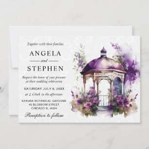 Invitation Mariage ton pastel de gazebo de jardin de printemp