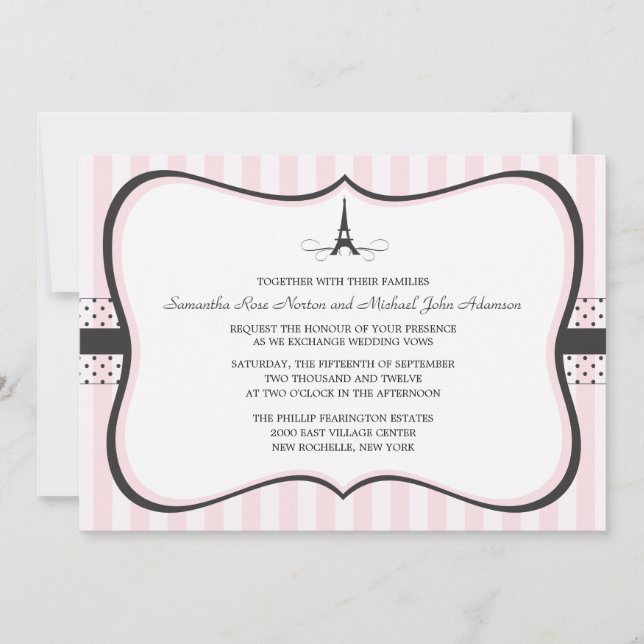 Invitation Mariage Tour Eiffel Paris (Devant)