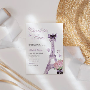 Invitation Mariage Tour Eiffel Ruban Arc-en-ciel Enterrement