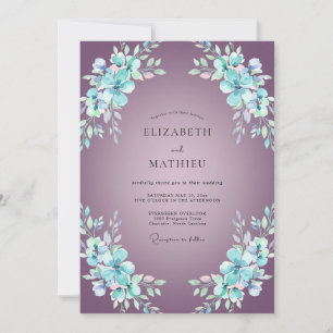 Invitation Mariage Tourbillon Floral d'Améthyste