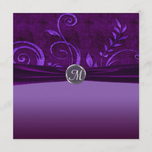 Invitation Mariage Tourbillon Velours Violet & Prune