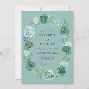 Invitation Mariage Tourbillon Vert de Teinte