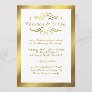 Invitation Mariage tourbillonnant fascinant d'ensemble de