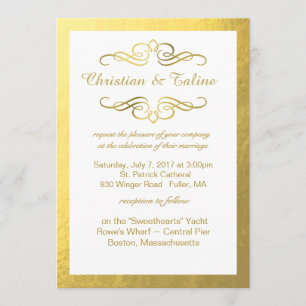 Invitation Mariage tourbillonnant fascinant d'ensemble de