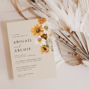 Invitation Mariage Tournesol Bohème
