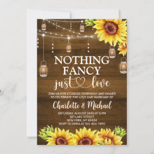 Invitation Mariage Tournesol Rustique Rien de Fantaisiste Jus