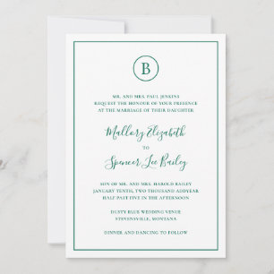 Invitation Mariage Tout Compris Émeraude Traditionnel