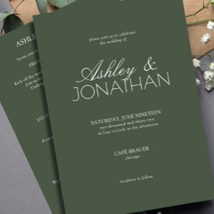 Invitation Mariage tout-en-un centré sur la typographie moder
