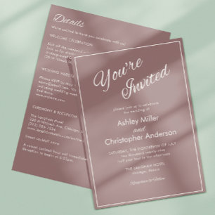 Invitation Mariage tout-en-un minimaliste de script Dusty Ros