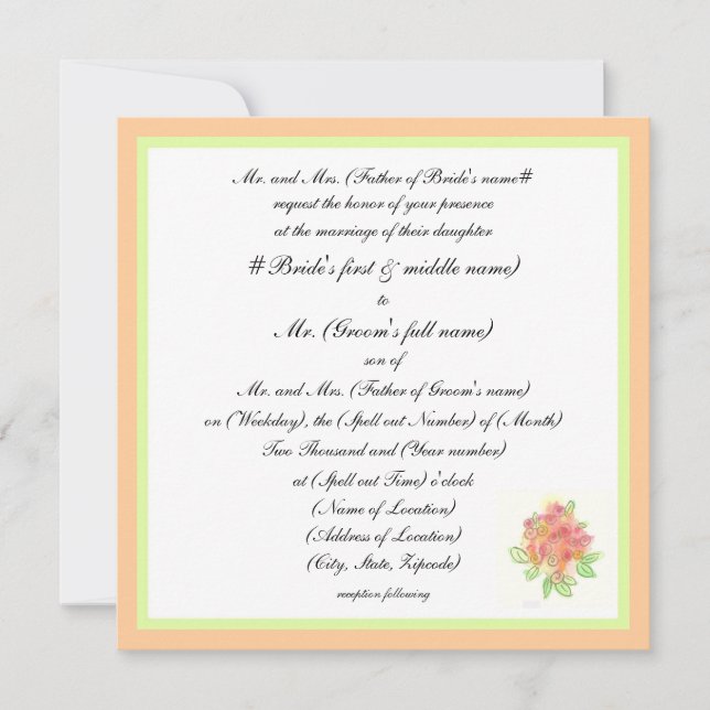 Invitation Mariage traditionnel moderne (Devant)