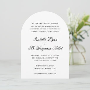 Invitation Mariage traditionnel noir et blanc Formal élégant