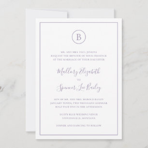 Invitation Mariage Traditionnel Tout En Un Dusty Purple