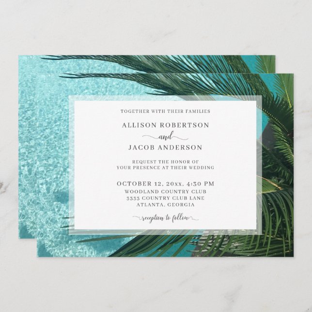 Invitation Mariage tropical (Devant / Derrière)