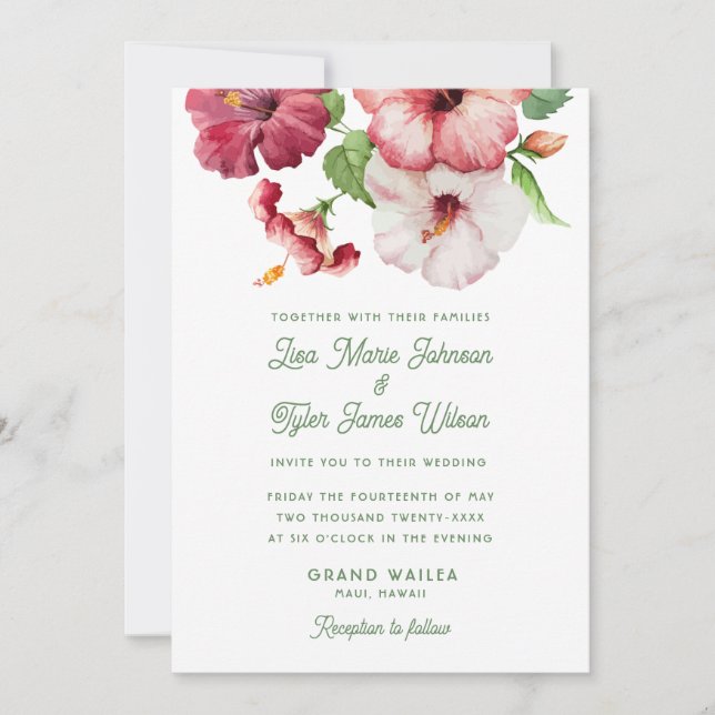 Invitation Mariage tropical (Devant)