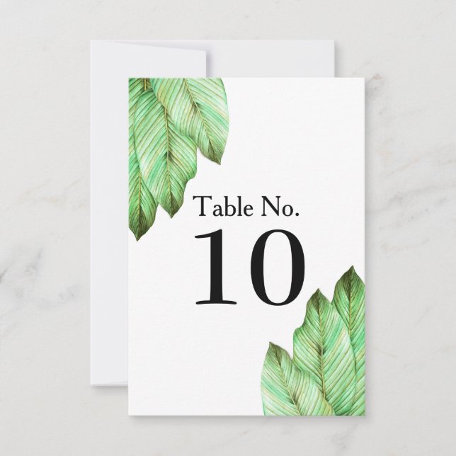 Invitation Mariage tropical à feuillage aquarelle (Devant)